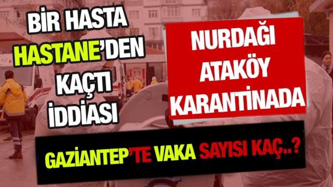 "Gaziantep’te görülen koronavirüs vaka sayısı ortaya çıktı."