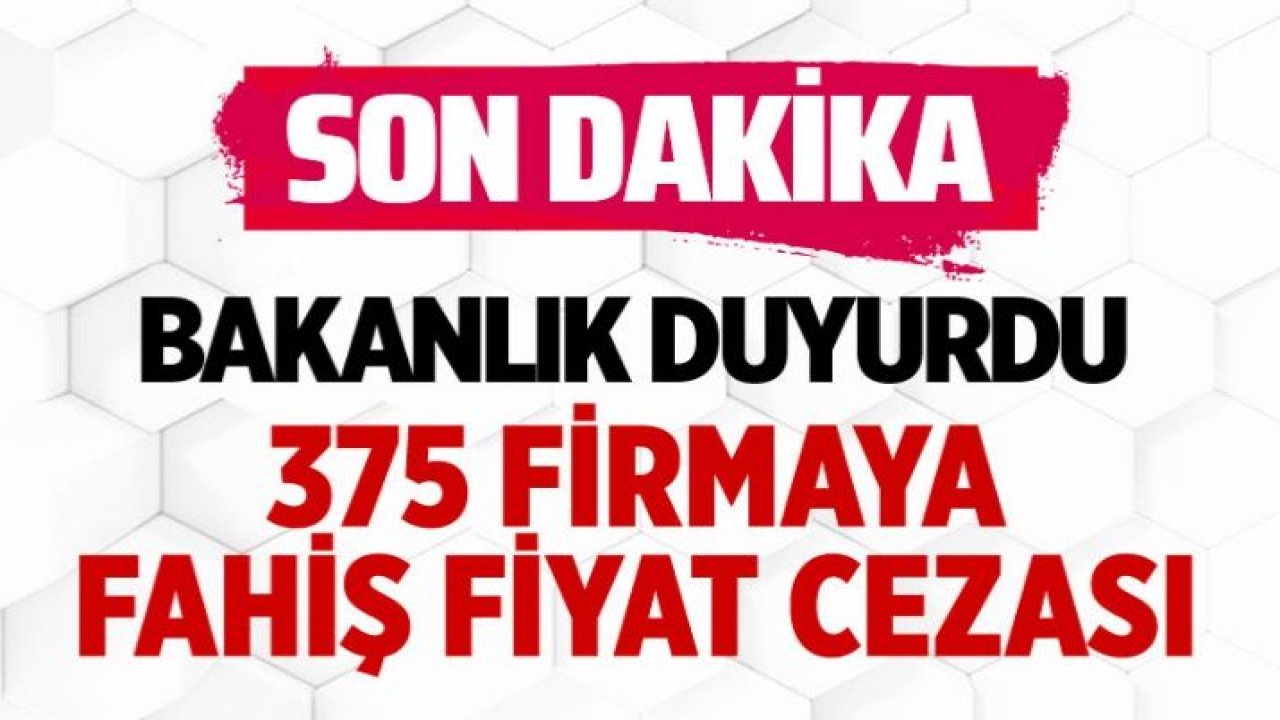 Ticaret Bakanlığı duyurdu! 375 firmaya fahiş fiyat cezası