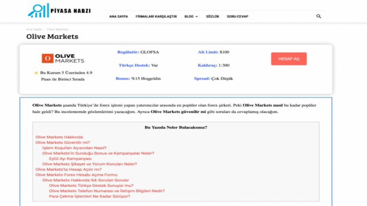 Olive Markets Güvenilir Mi? Detaylı İnceleme