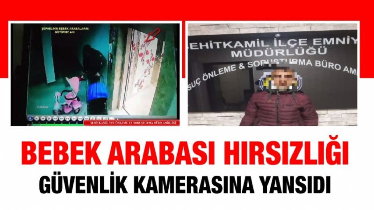 Bebek arabası hırsızlığı güvenlik kamerasına yansıdı