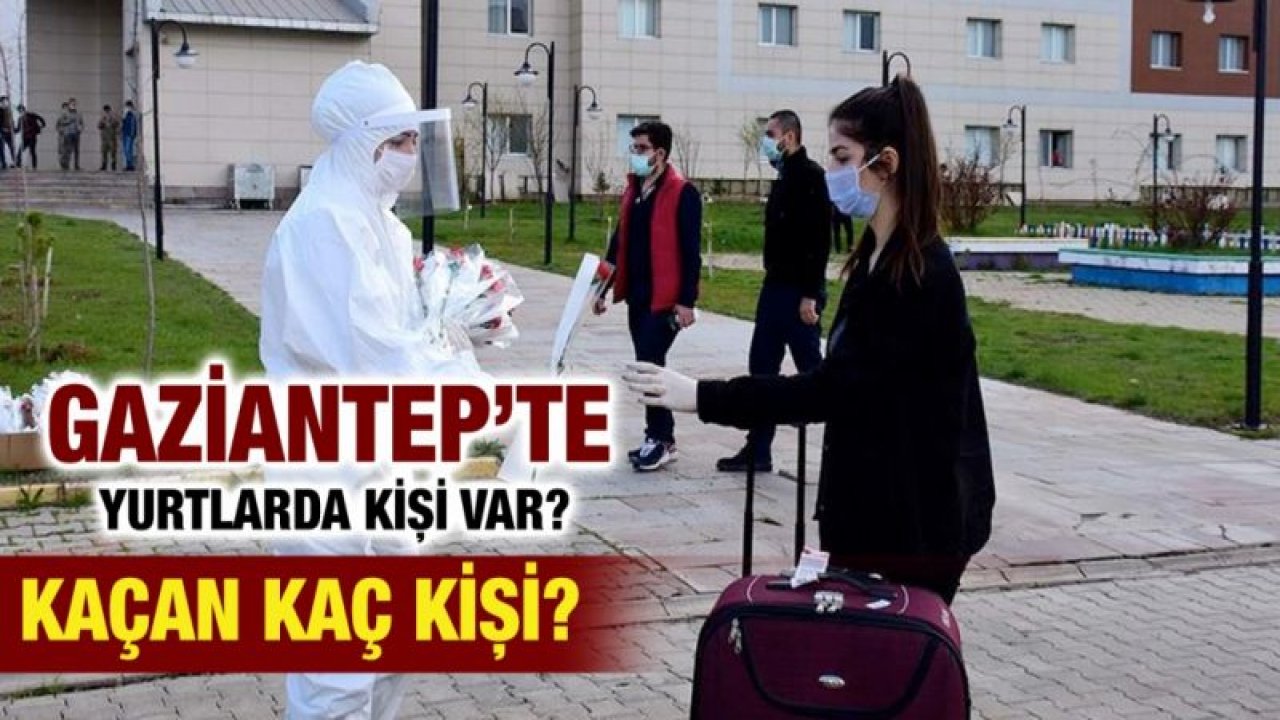 Gaziantep’te yurtlarda kişi var?  Kaçan kaç kişi?