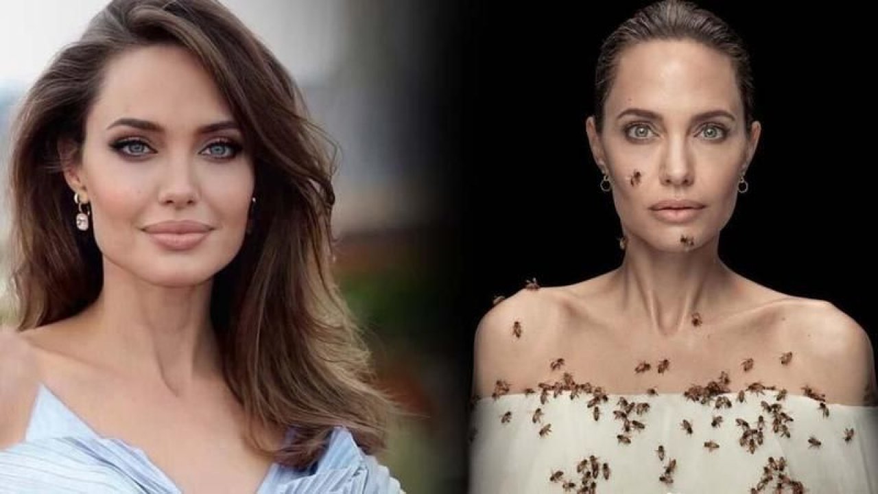 Angelina Jolie arılarla objektif karşısında