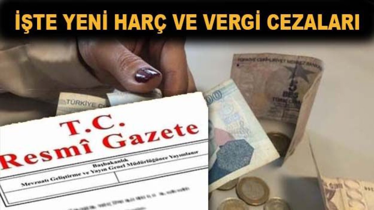 Resmi Gazete'de yayımlandı! İşte yeni harç, vergi ve cezalar