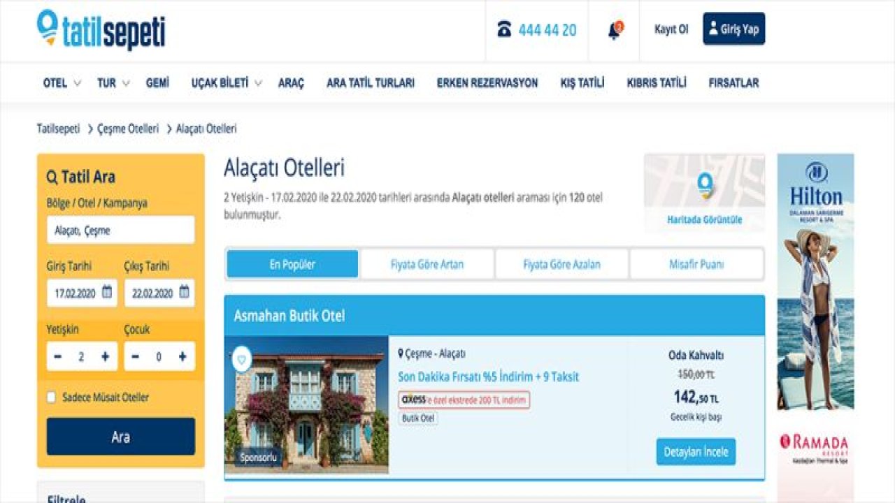 Alaçatı Otelleri ve Fiyatları 2020