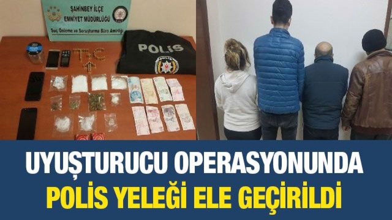 Uyuşturucu operasyonunda polis yeleği ele geçirildi