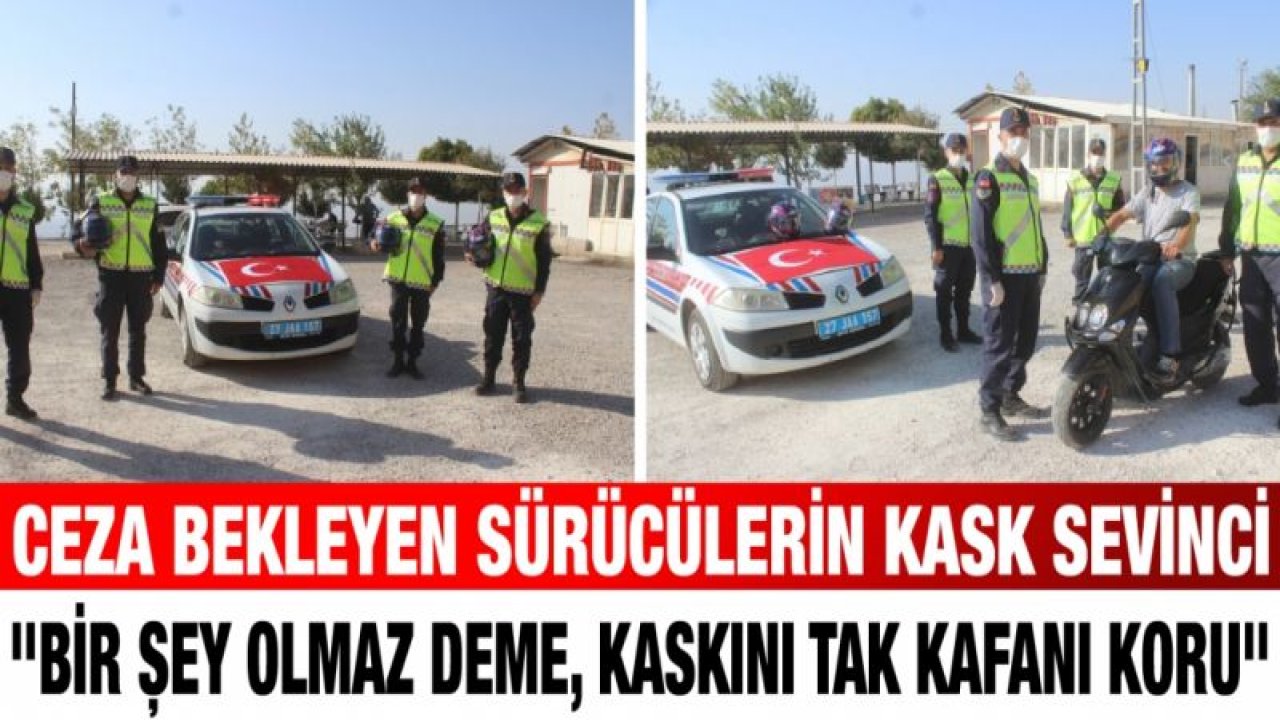 Ceza bekleyen sürücülerin kask sevinci