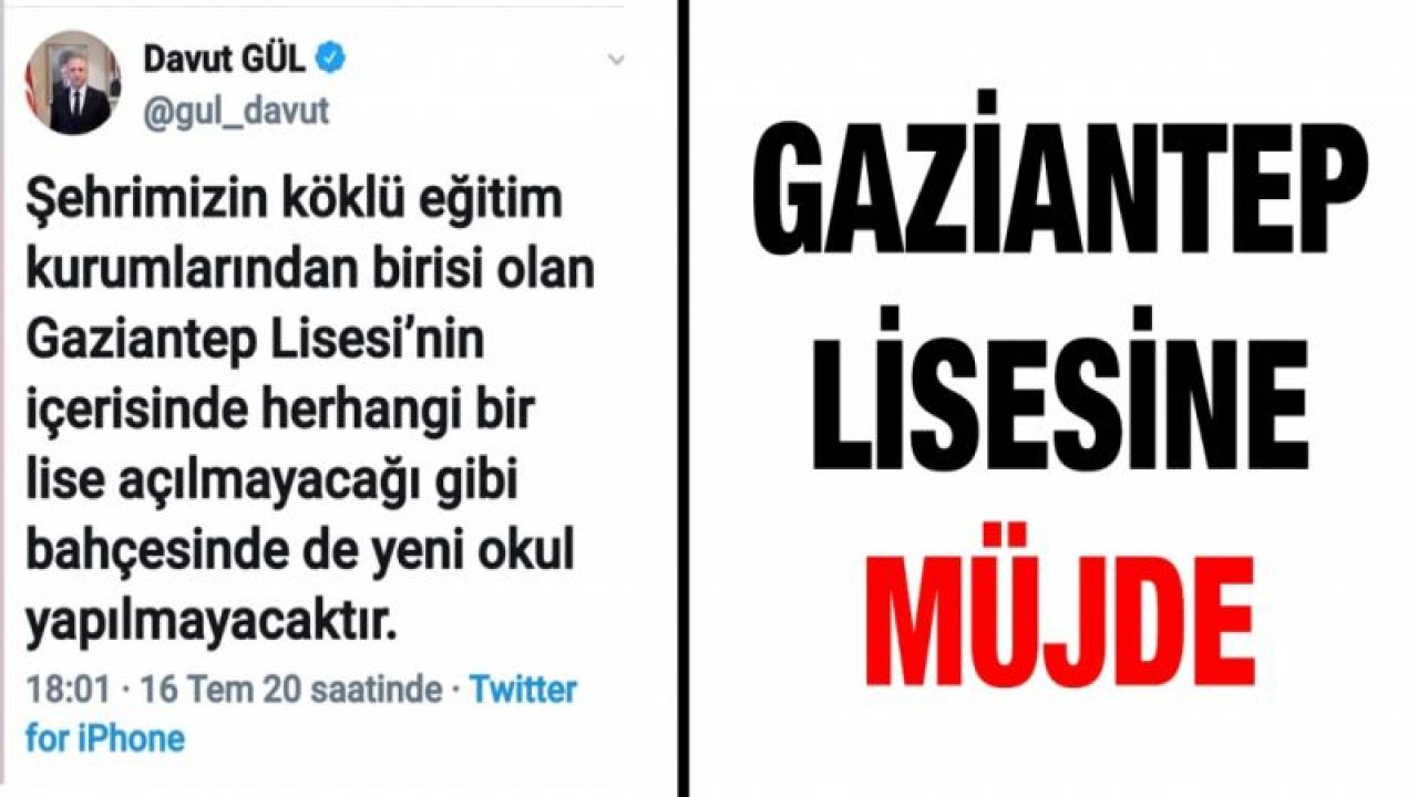 Gaziantep Lisesine müjde