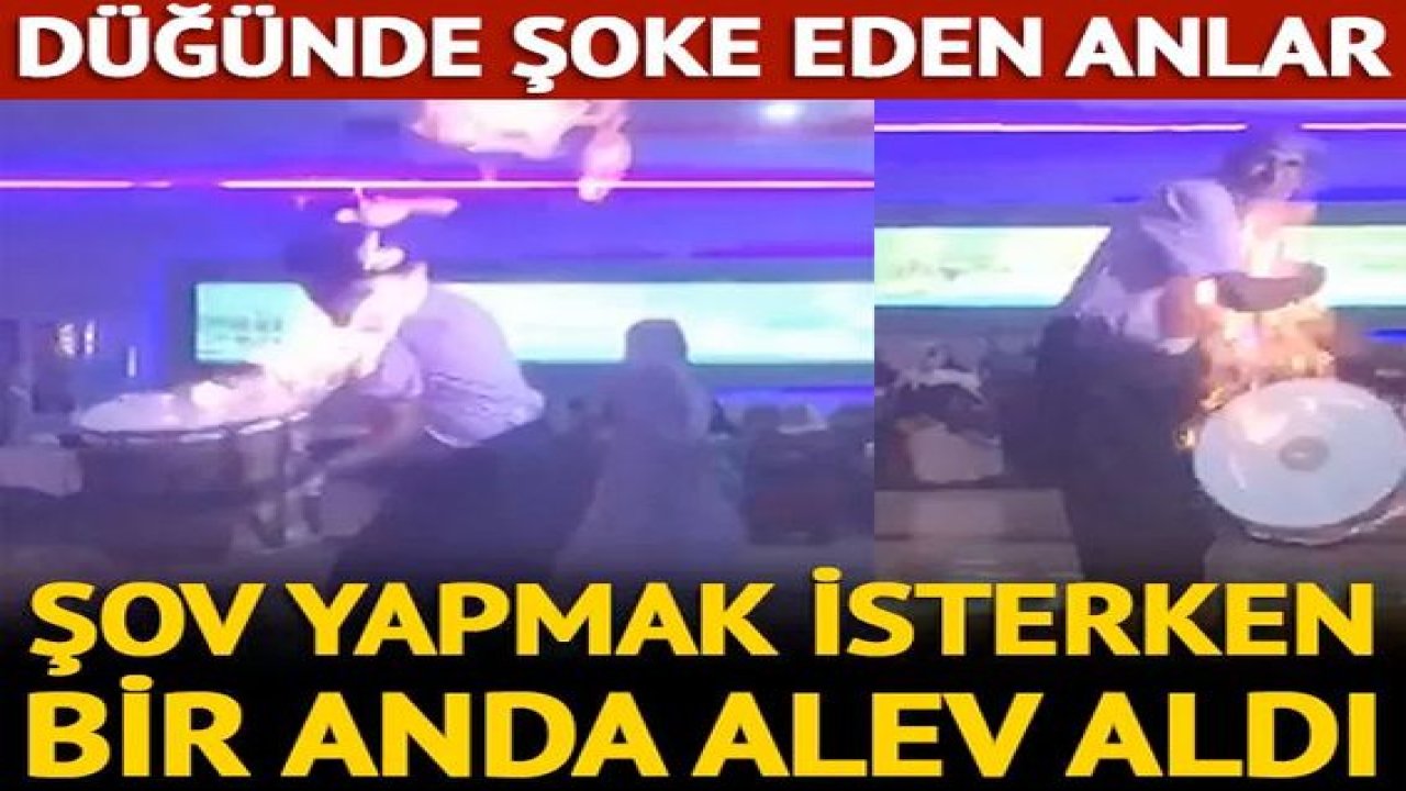 Son Dakika:Video Haber...Davulcu, şov uğruna az kalsın kendini yakıyordu