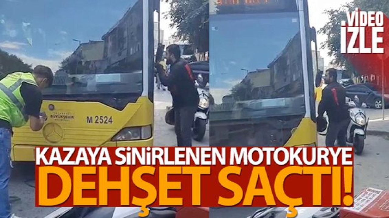 Video Haber: Kazaya sinirlenen motokurye dehşet saçtı