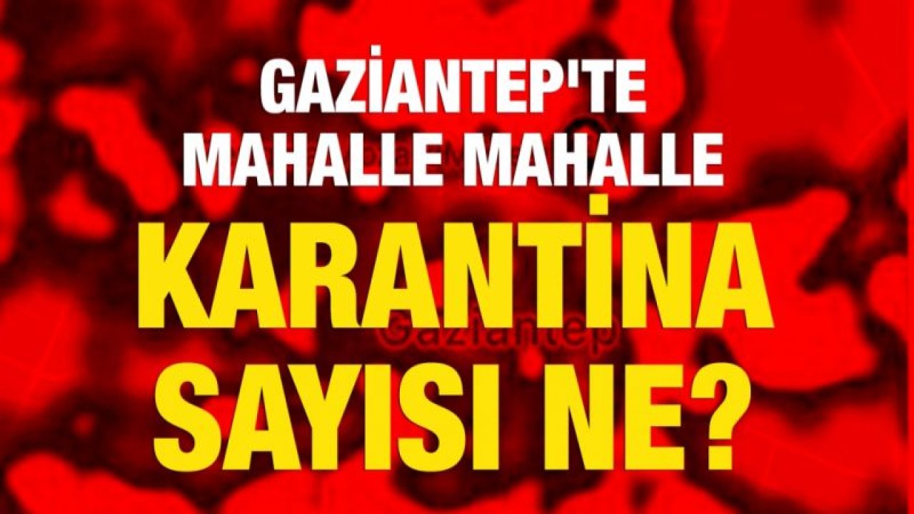 Gaziantep'te mahalle mahalle karantina sayısı ne?