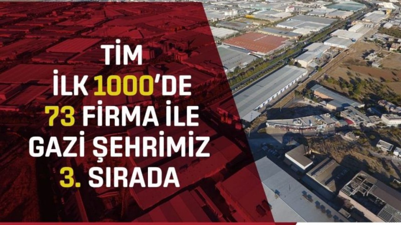 İlk 1000 ihracatçı firma listesinde Gaziantep'ten 73 firma yer aldı