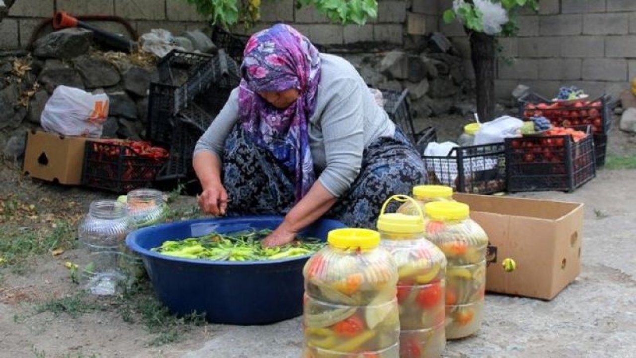 Gaziantepli kadınlar turşu basıyor