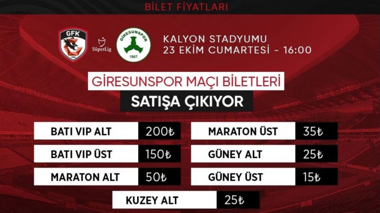 Giresun maçı biletleri satışta