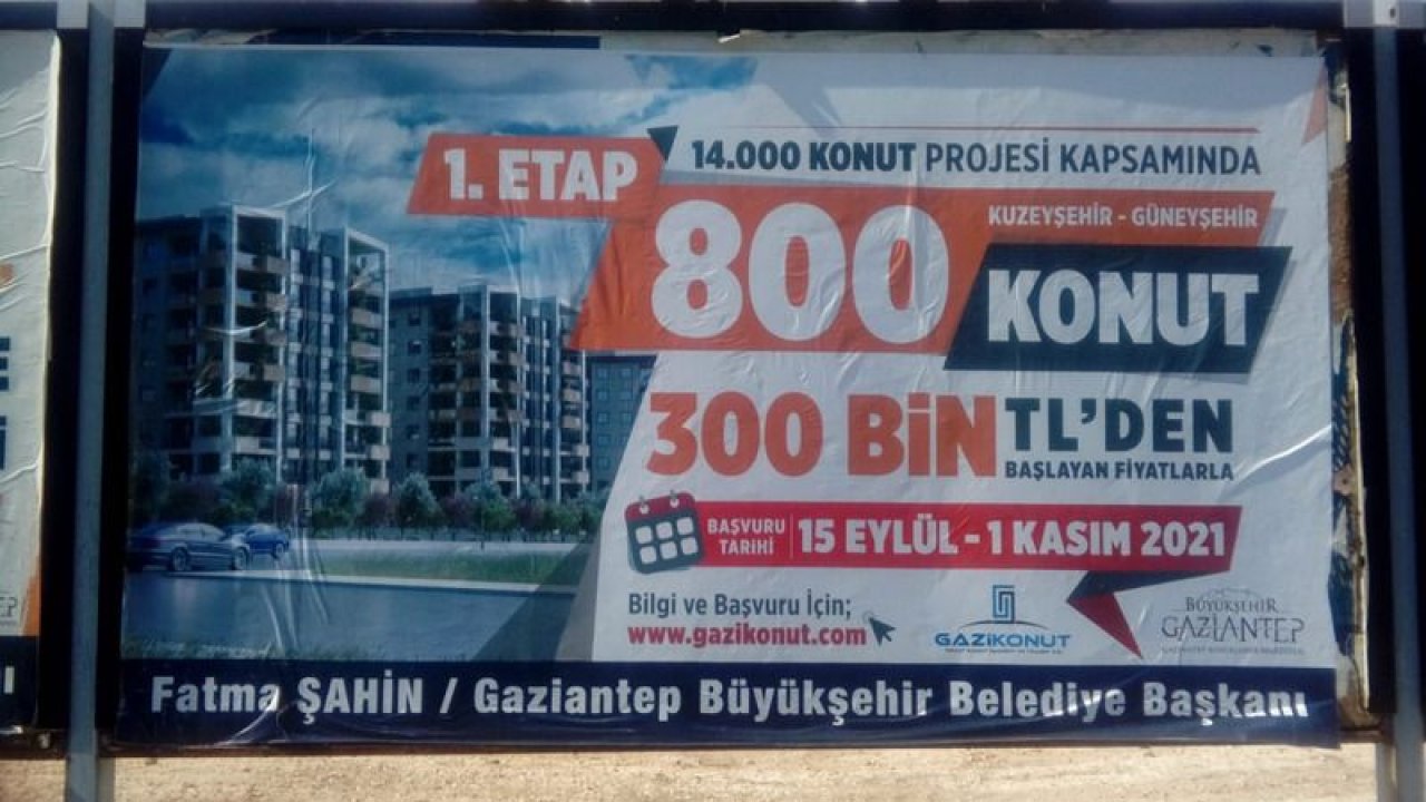 Nihayet Gaziantep’te dağıtılacak olan 800 konutun kura çekim tarihi belli oldu