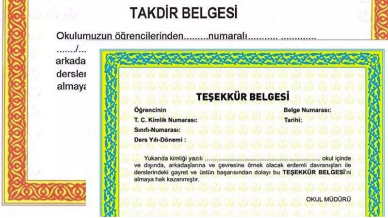 Takdir ve teşekkür belgesi kaç puanla alınır? 2022 Takdir teşekkür belgesi hesaplama! (4,5,6,7,8,9,10,11 ve 12.sınıflar için)