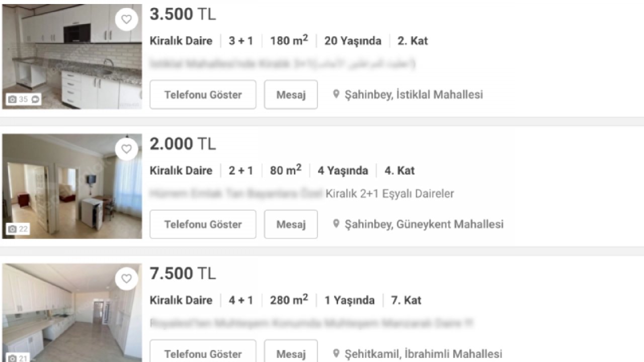 Gaziantep'te kiralık daire fiyatları resmen füze gibi uçuyor! Gaziantep'te kiralık ev fiyatlarında şok artış!