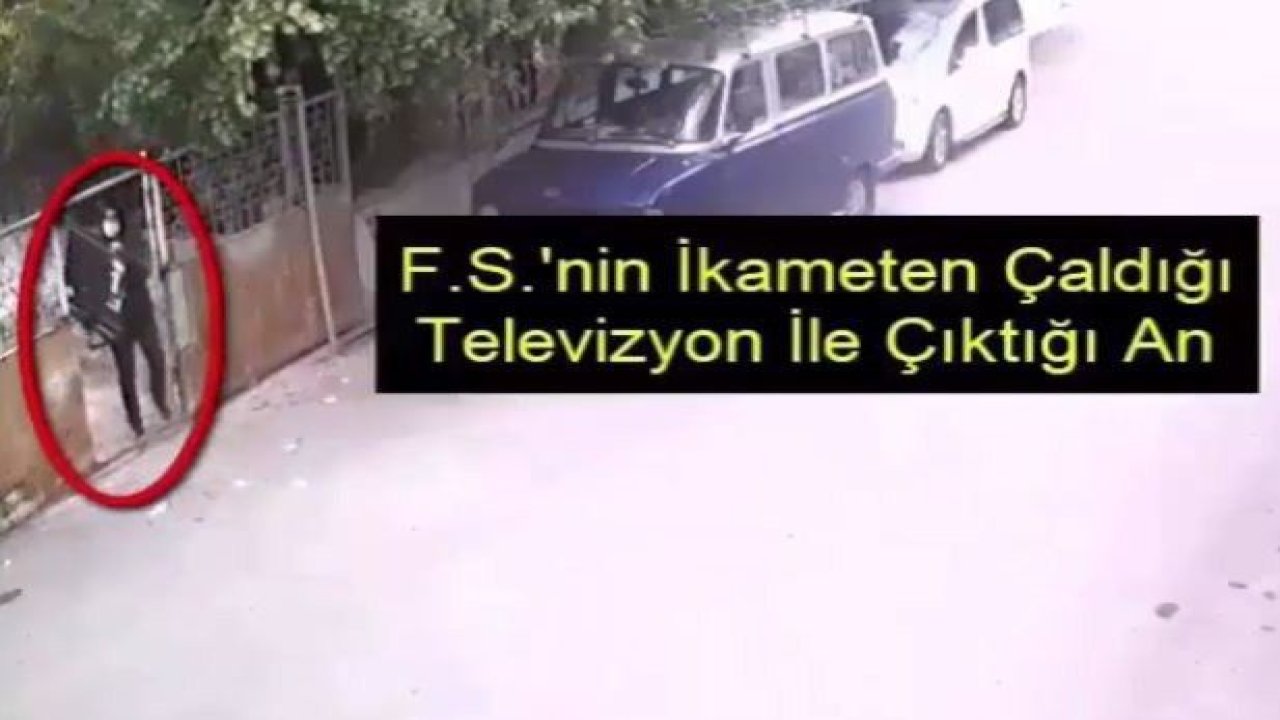 Televizyonu kucağına alıp kaçan hırsız yakalandı