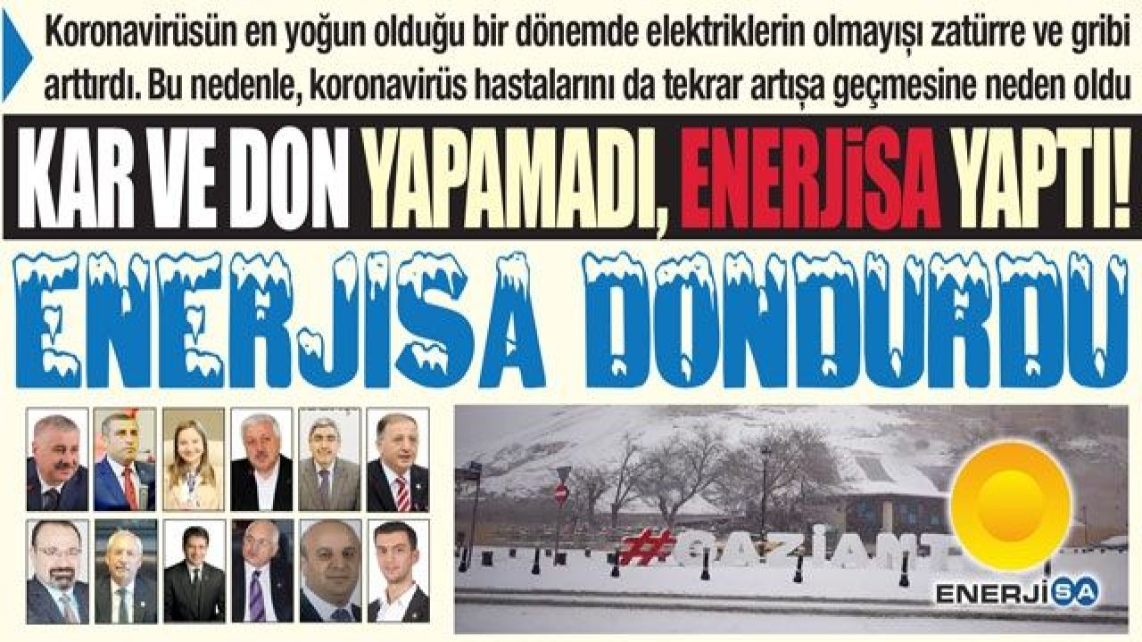 Kar ve don yapamadığını Enerjisa yaptı! ENERJİSA DONDURDU