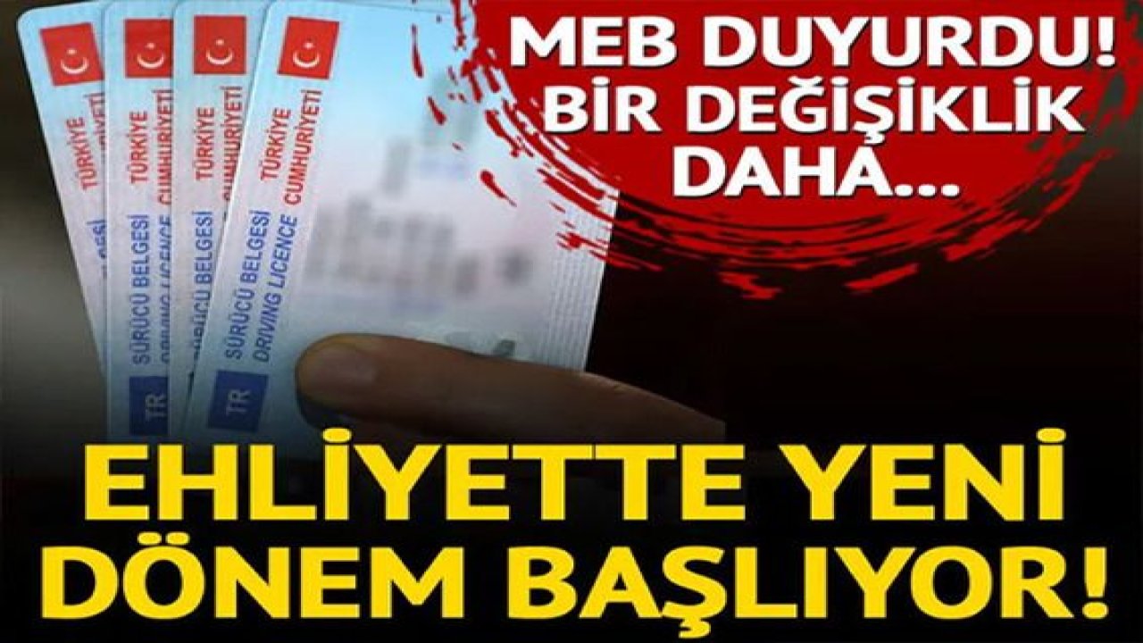 Ehliyet sınavında yeni dönem! MEB duyurdu!