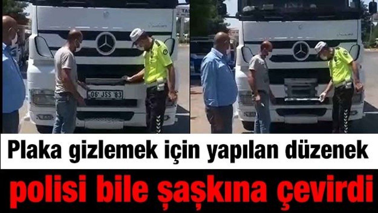 Plaka gizlemek için yapılan düzenek polisi bile şaşkına çevirdi