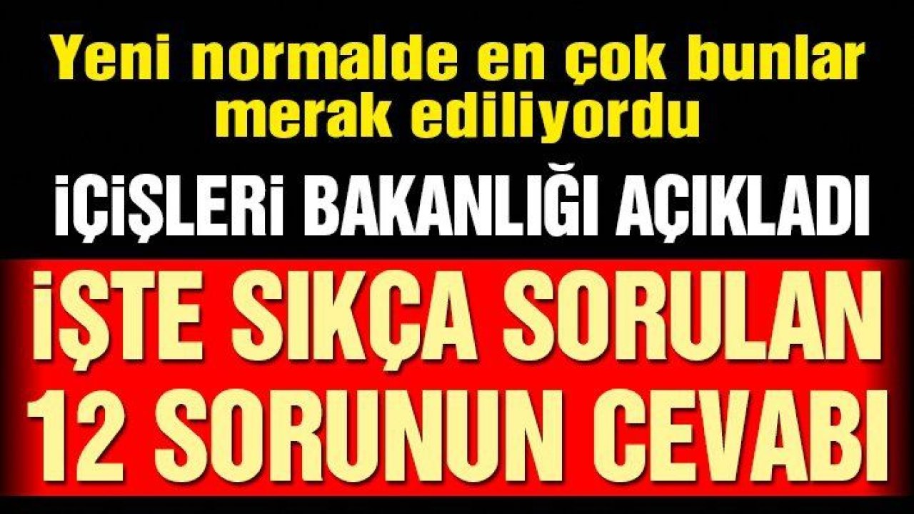 İçişleri Bakanlığı normalleşme sürecinde merak edilen soruları cevapladı