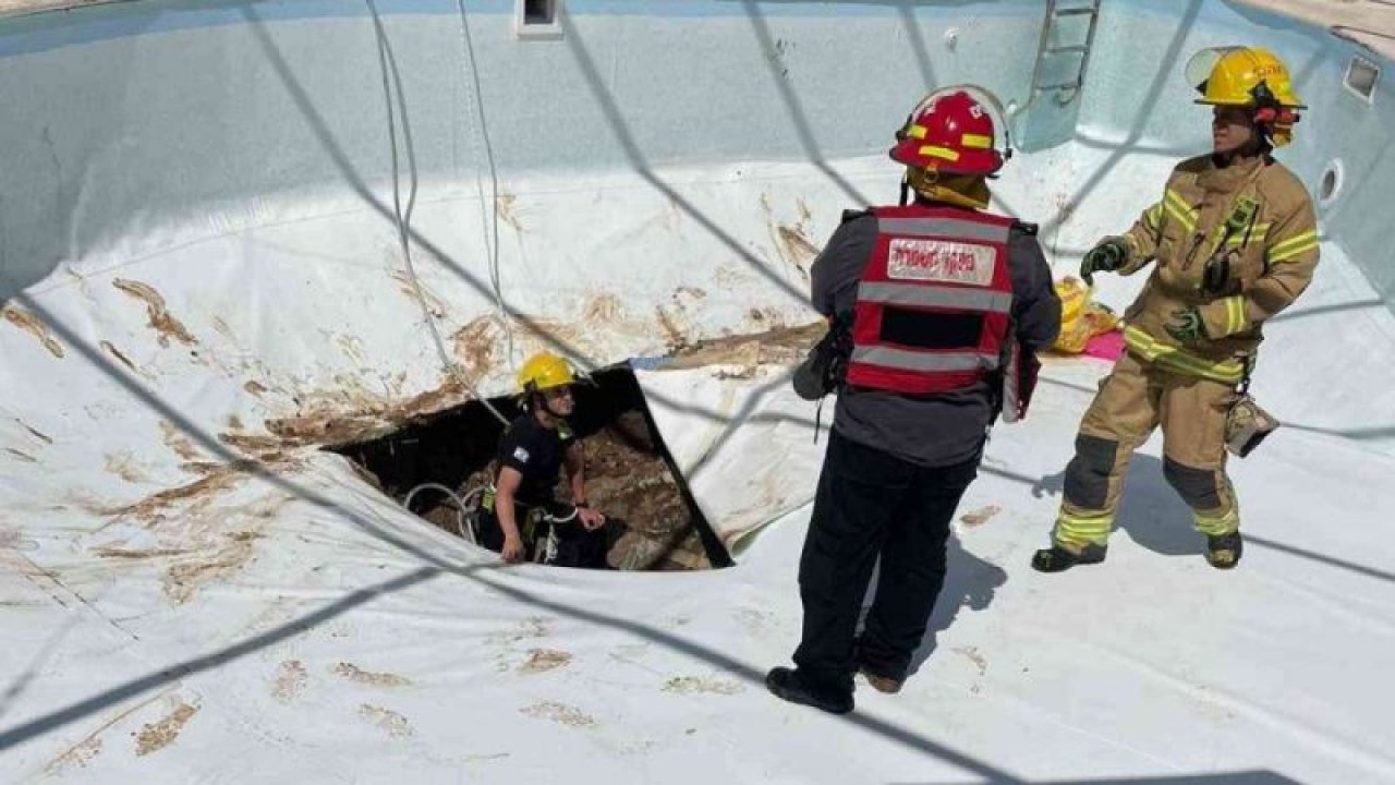 Havuzda obruk felaketi: 1 ölü, 1 yaralı