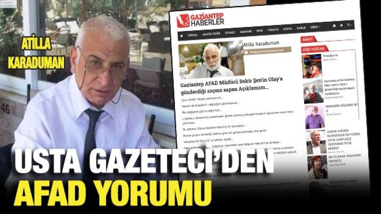 Usta Gazeteci’den AFAD Yorumu