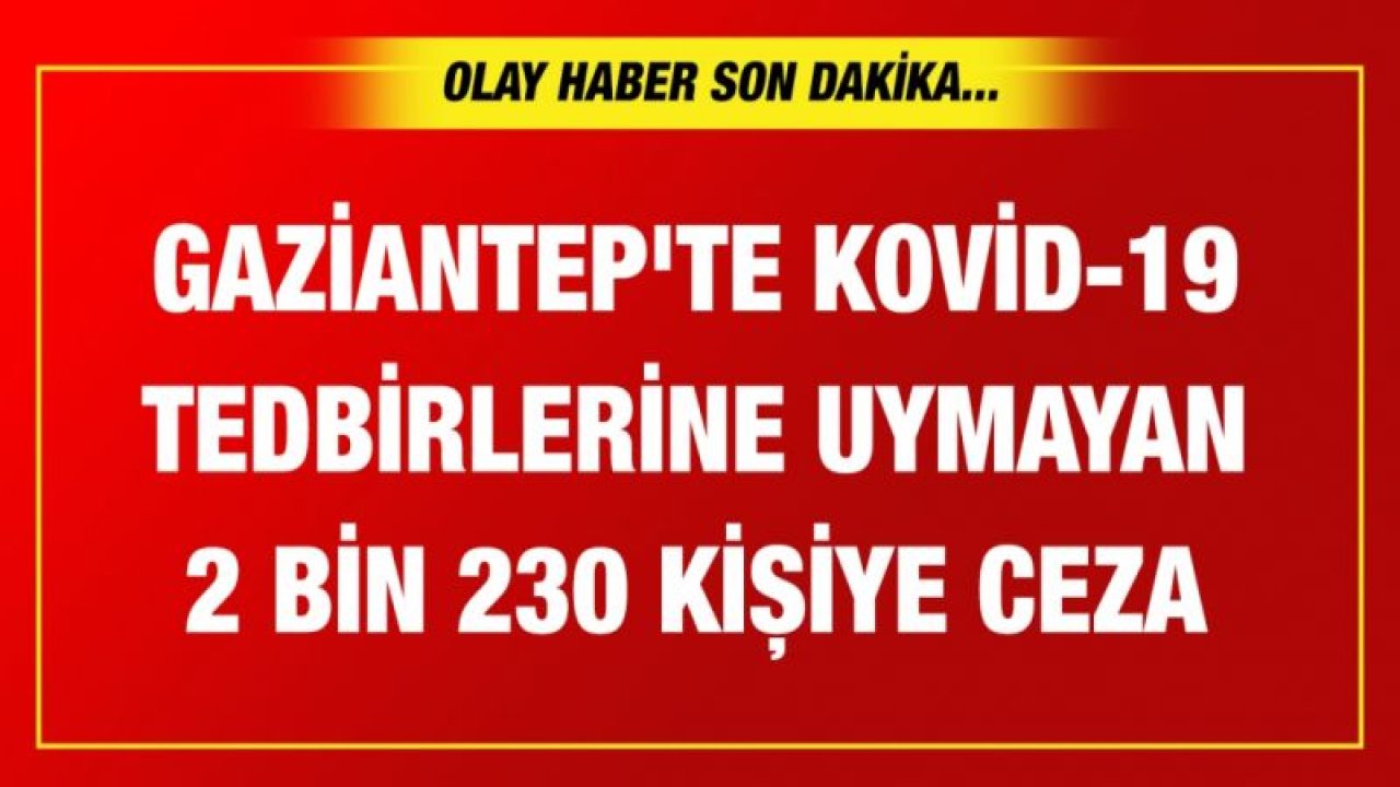 Gaziantep'te Kovid-19 tedbirlerine uymayan 2 bin 230 kişiye ceza