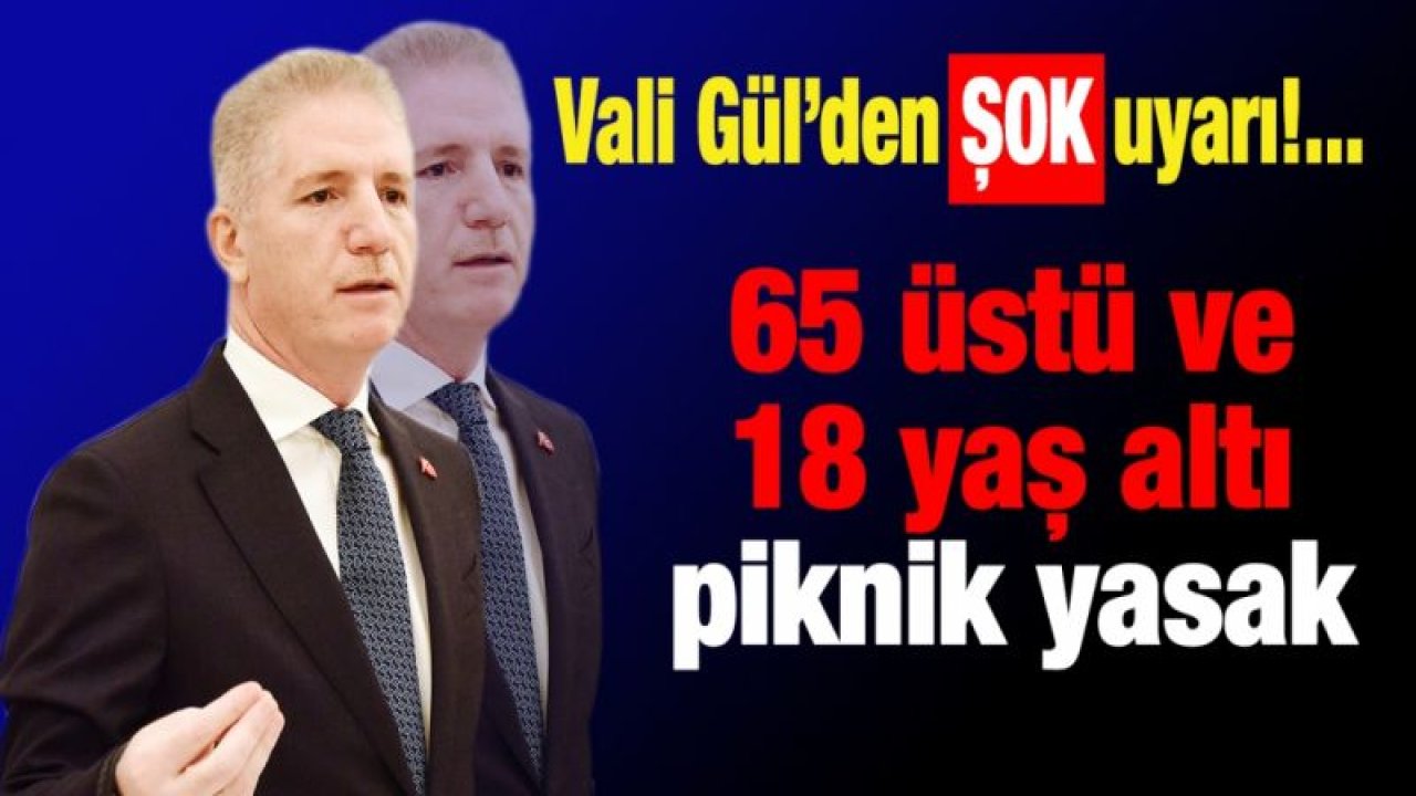 Vali Gül’den ŞOK uyarı!... 65 üstü ve 18 alt ile piknik yasak