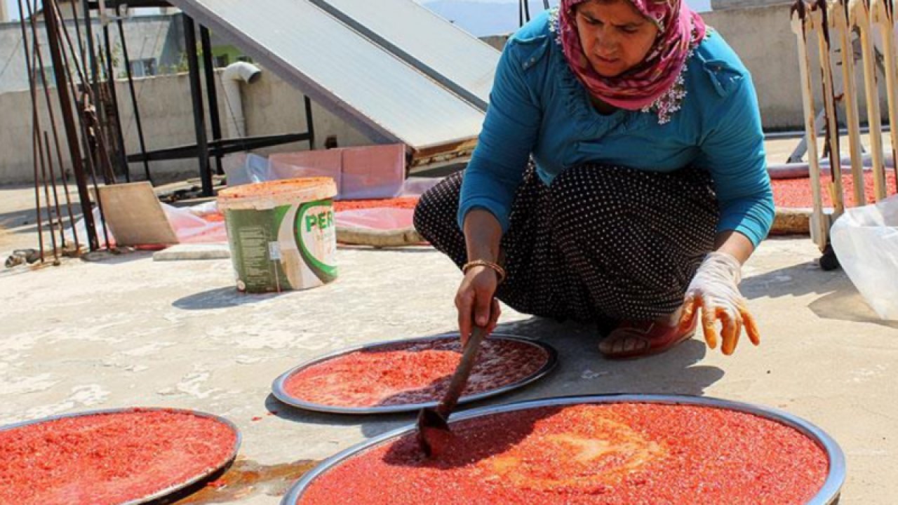 Gaziantep mutfağının vaz geçilmezi ev yapımı Antep Salçası fiyatıyla dudak uçuklatıyor... Geçen yıl kilogramı 40 liradan satılan ev yapımı salçalar, bu yıl 85 liradan satışa sunuldu.