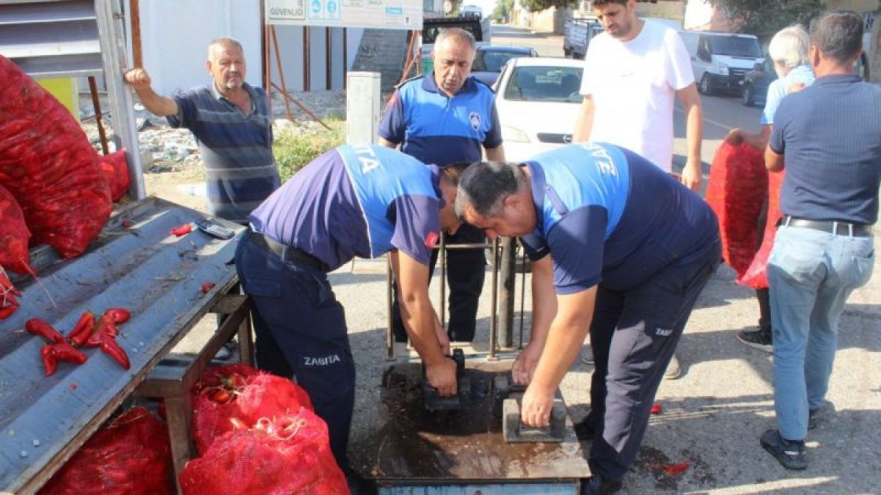 Zabıta ekipleri pazarda tartı denetimi yaptı