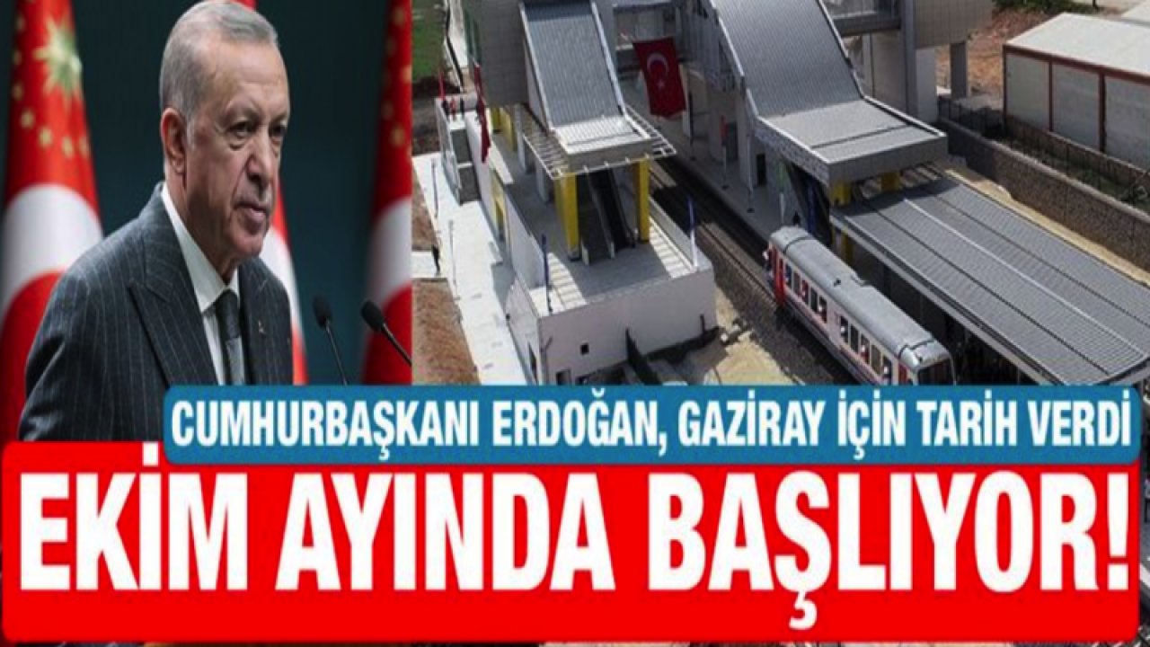 Gaziantep’in ulaşım sorununu çözücek Gaziray için Cumhurbaşkanı Erdoğan için tarih verdi... Cumhurbaşkanı Recep Tayyip Erdoğan: Gaziray Projesi Ekim ayı itibariyle devreye alınacak