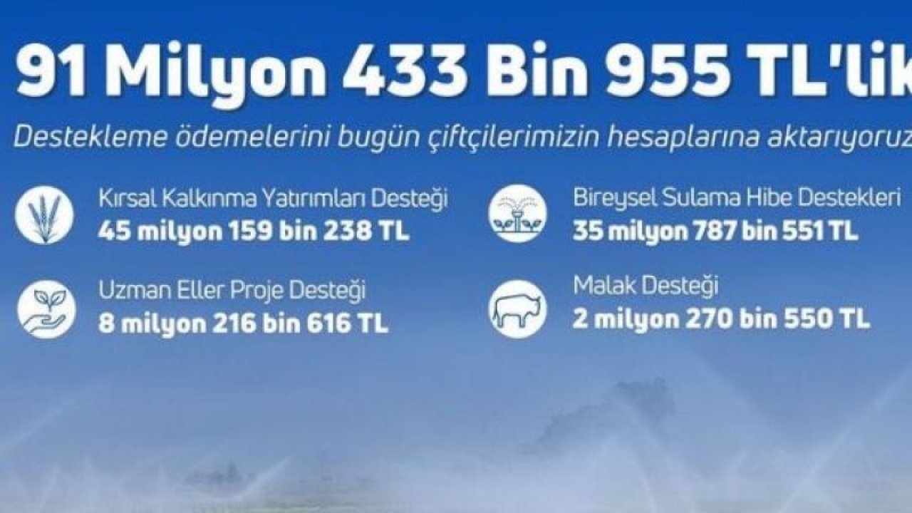 Gaziantep'te Tarımsal Destek Ödemeleri İçin Müjde... Bakan Kirişci duyurdu: Ödemeleri bugün hesaplara aktarıyoruz