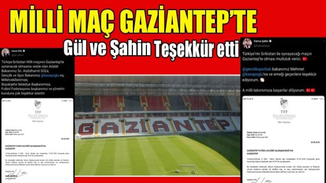 Milli maç heyecanı Gaziantep'te yaşanacak