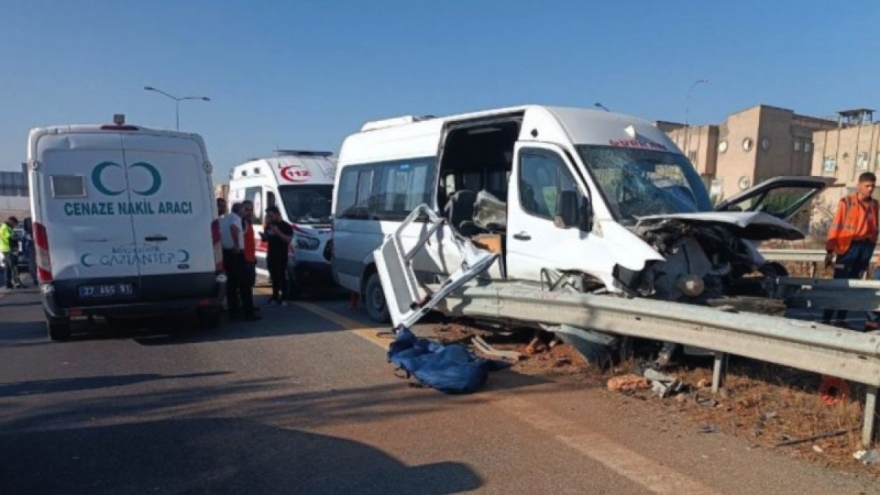 Gaziantep'te Feci Kaza! İşçi servisi bariyerlere saplandı: 1 ölü, 5 yaralı