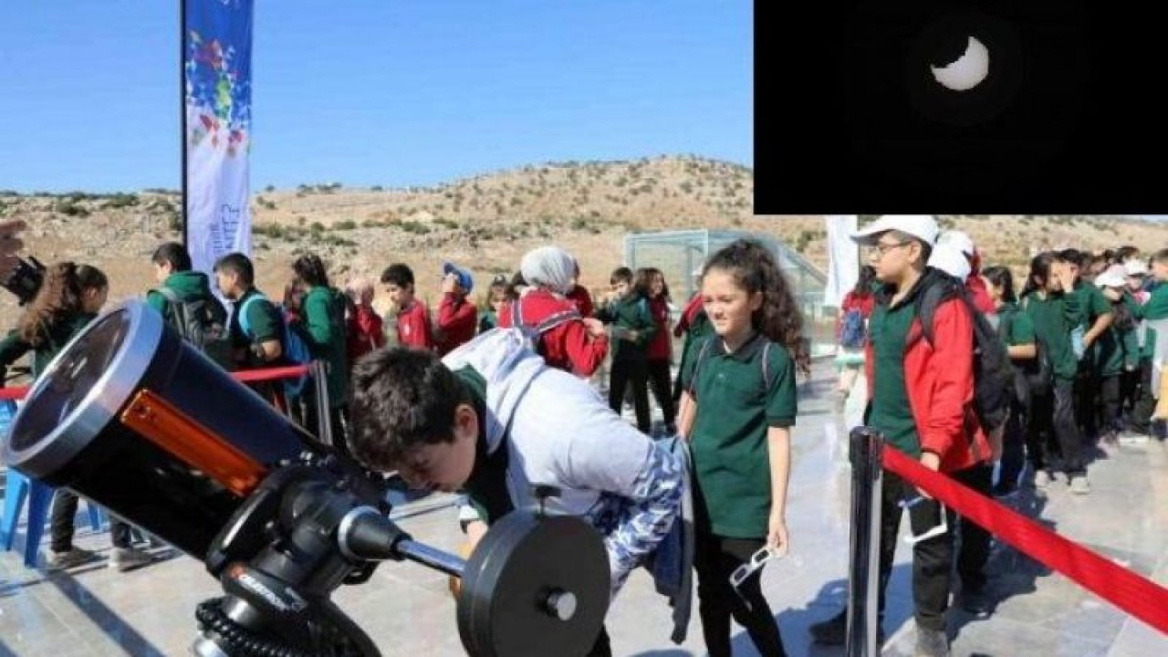 Gaziantep'te 'GÜNEŞ' tutuldu! Gaziantep'te Güneş tutulmasını Fırat’ın incisi Rumkale’de izlediler