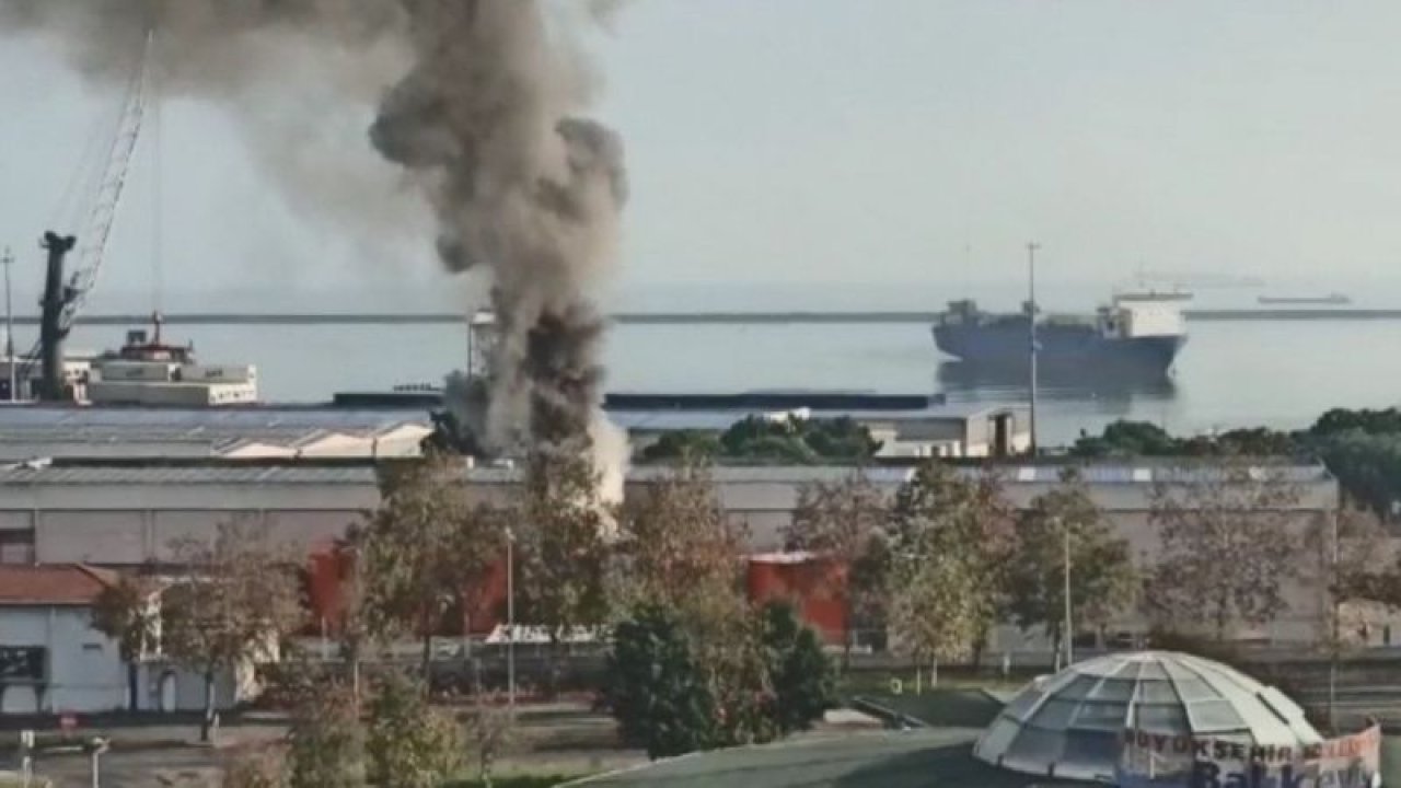 Samsun limanında yağ tankı bomba gibi patladı.Valilikten açıklama geldi