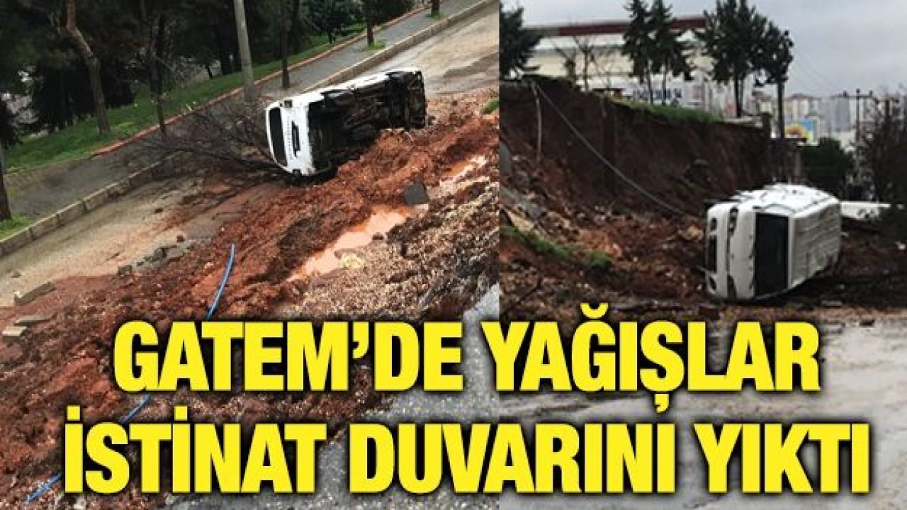 Gatem Kuruyemişçiler Sitesinde istinat duvarı çöktü...