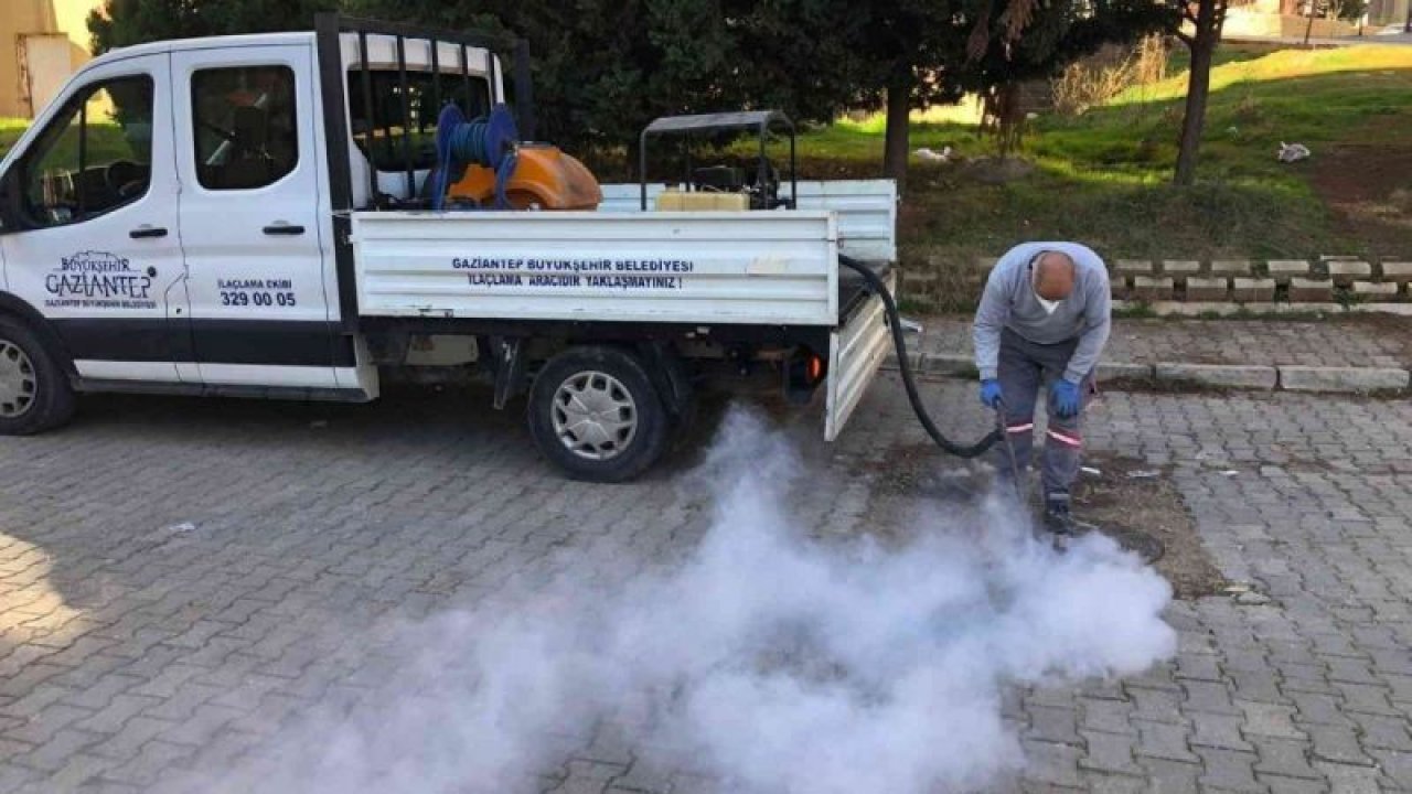 Gaziantep Büyükşehir Belediyesi'nin,haşerelere karşı ilaçlama çalışmaları kış mevsiminde de devam ediyor