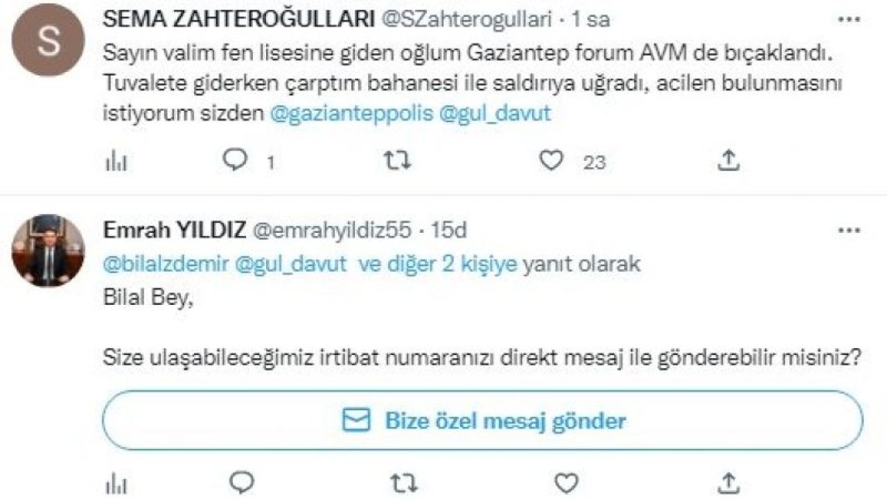 İşte Detaylar... Gaziantep'te Forum AVM'de Dehşet Yaşanmıştı! Lise Öğrencisi Forum  AVM'de Bıçaklandı.... Annnesi Vali Gülden Yardım İstedi!