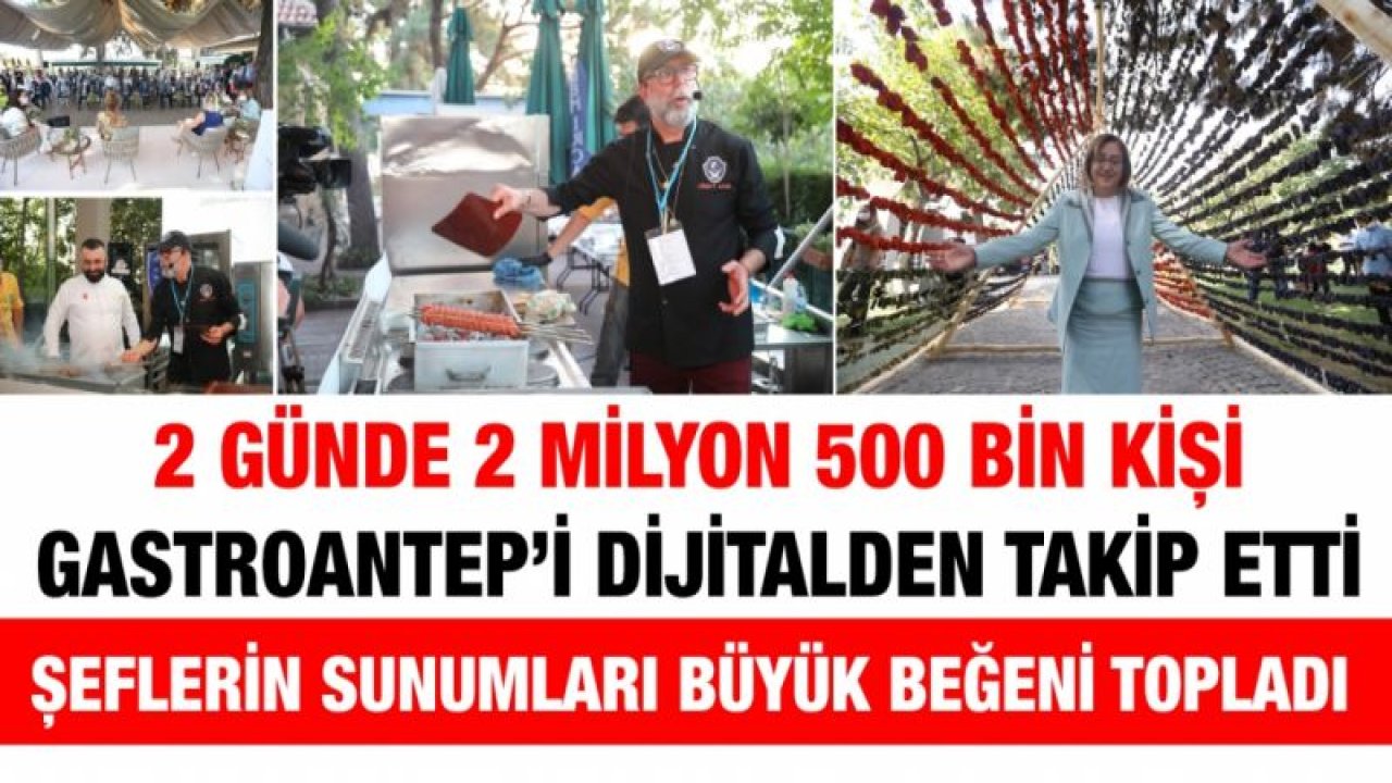 2 GÜNDE 2 MİLYON 500 BİN KİŞİ GASTROANTEP’İ DİJİTALDEN TAKİP ETTİ