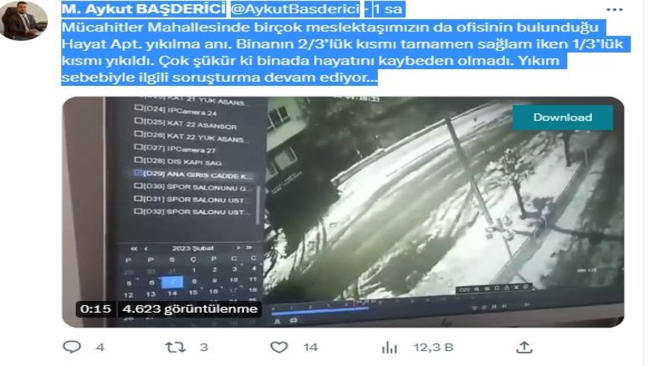 GAZİANTEP'TE AVUKATLAR YIKILDI! GAZİANTEP'DE DEPREM'DE ADLİYE'NİN  YAKININDA;  Avukatların KALDIĞI BİNA YIKILDI..VİDEO HABER