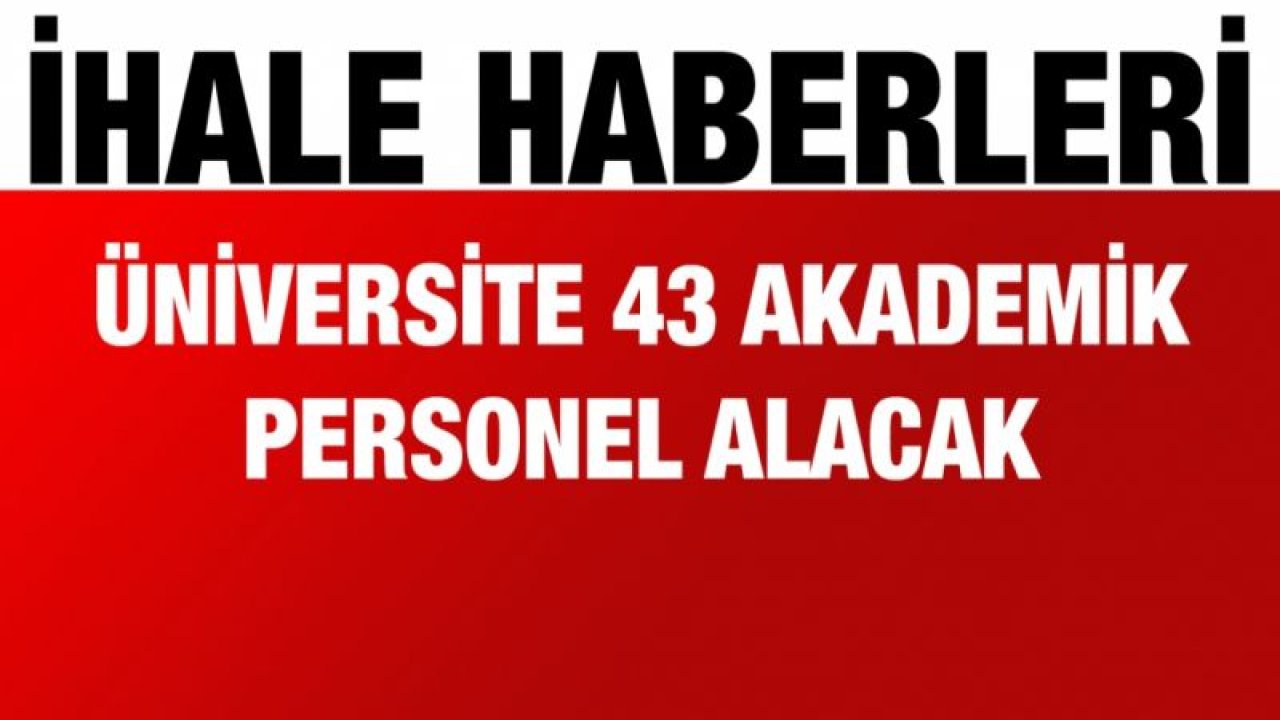 Üniversite 43 akademik personel alacak