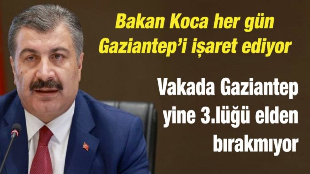 Bakan Koca her gün Gaziantep’i işaret ediyor... Vakada Gaziantep yine 3.lüğü elden bırakmıyor