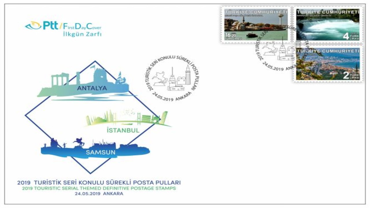 PTT'DEN '' 2019 TURİSTİK SERİ '˜'KONULU SÜREKLİ POSTA PULLARI