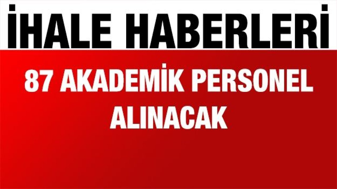 87 Akademik Personel alınacak