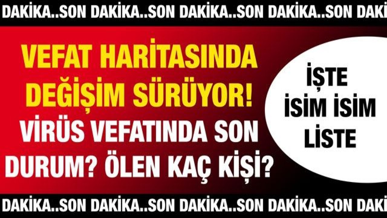 #SonDakika...#Gaziantep'te Vefat haritasında  değişim sürüyor!Gaziantep'te 06.01.2021 Bugün (Çarşamba) Virüs vefatında son durum? Ölen kaç kişi? İşte Gaziantep'te günün defin listesi...