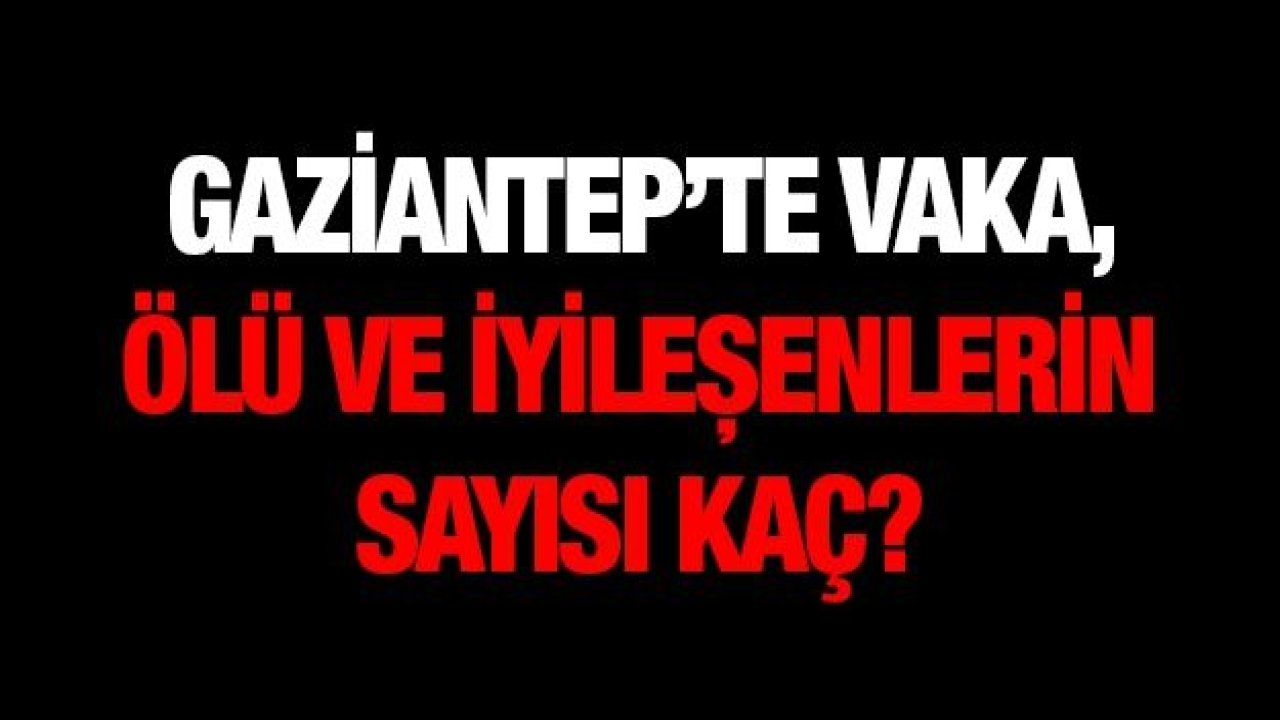 Gaziantep’te vaka, ölü ve iyileşenlerin sayısı kaç?