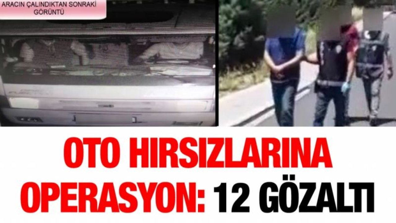 Oto hırsızlarına operasyon: 12 gözaltı