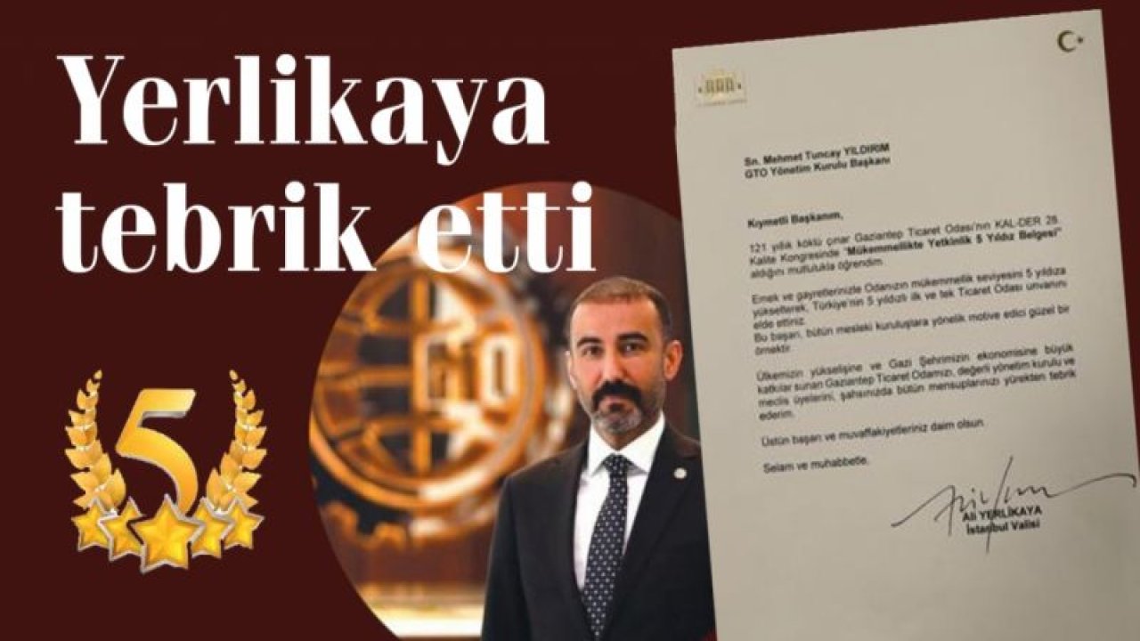 Yerlikaya tebrik etti